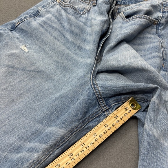 American Eagle Jeans Womens 6 Long Super High Rise Ultra Wide Leg Distressed Y2K - Picture 8 of 14